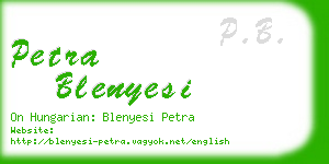 petra blenyesi business card